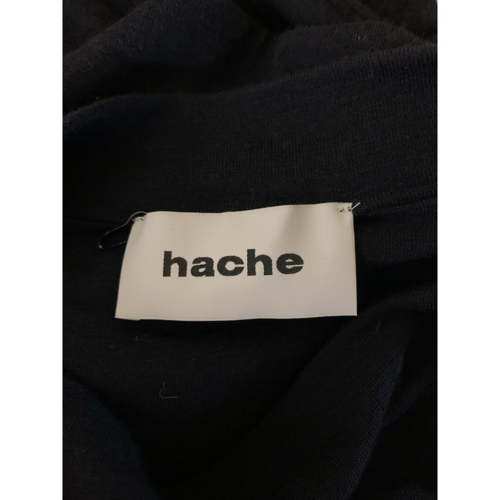 Hache Blue Tie Front Top Wool Blend Long Sleeve Minimalist Italy 42 - Picture 3 of 4